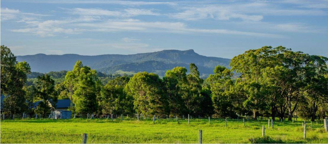 STUNNING VIEWS: The property takes in views of Saddleback, Woodhill, Berry and Cambewarra Mountains. Photo: Supplied