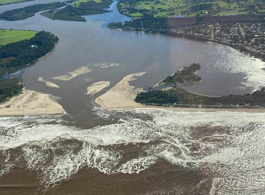 Shoalhaven River opening to the sea from the air | Milton Ulladulla