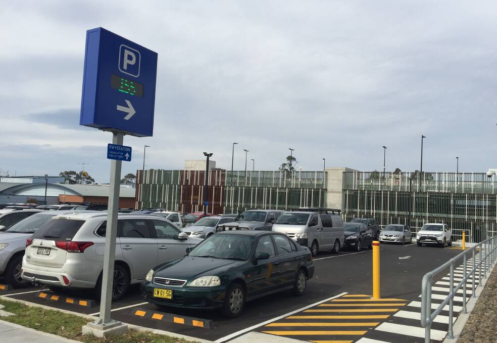 PLENTY OF SPACES: The new $11.8 million multi-storey car park at Shoalhaven District Hospital, with its sign indicating more than 150 vacant parking spaces.
