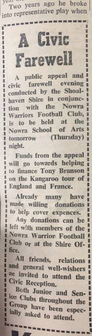 Some of the local coverage of Tony Branson's Australian selection.