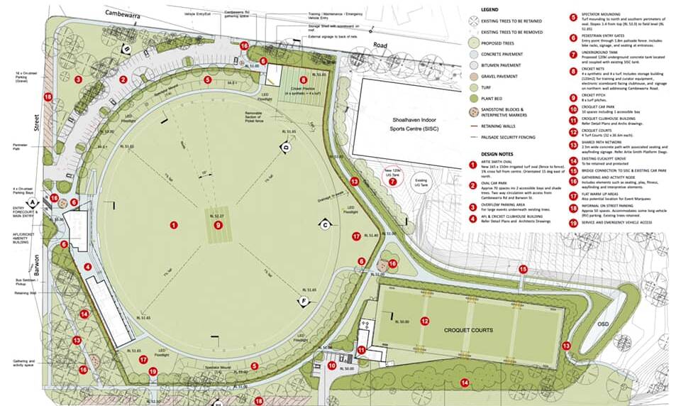LAYOUT: Shoalhaven City Council's planned new look for Artie Smith Oval in Bomaderry.