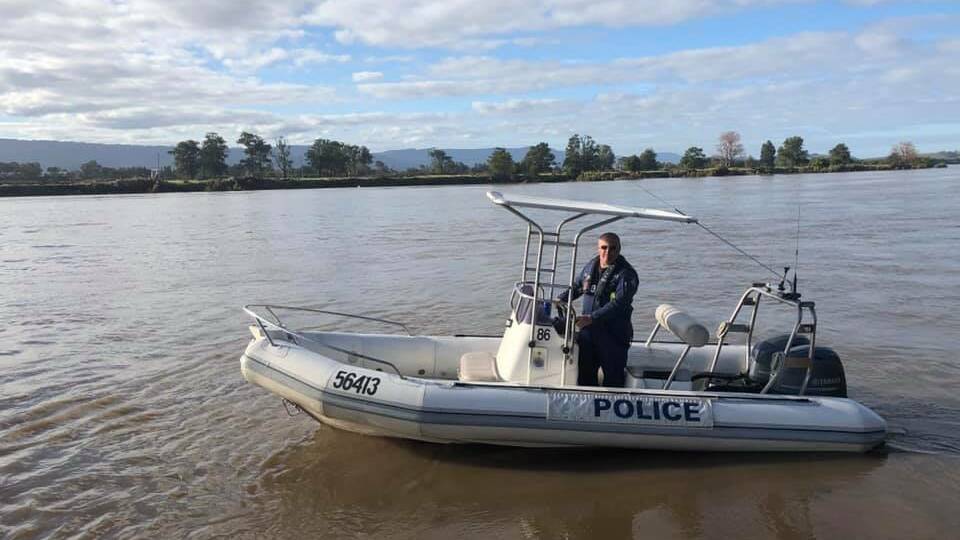 A NSW Police Launch on operation on Shoalhavern River during the flood emergency. Image NSW Police Rescue & Bomb Disposal Facebook
