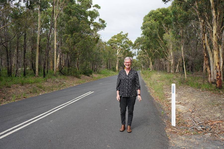 COMPLETE: Shoalhaven City Mayor Amanda Findley on the completed and upgraded Wheelbarrow Road. 