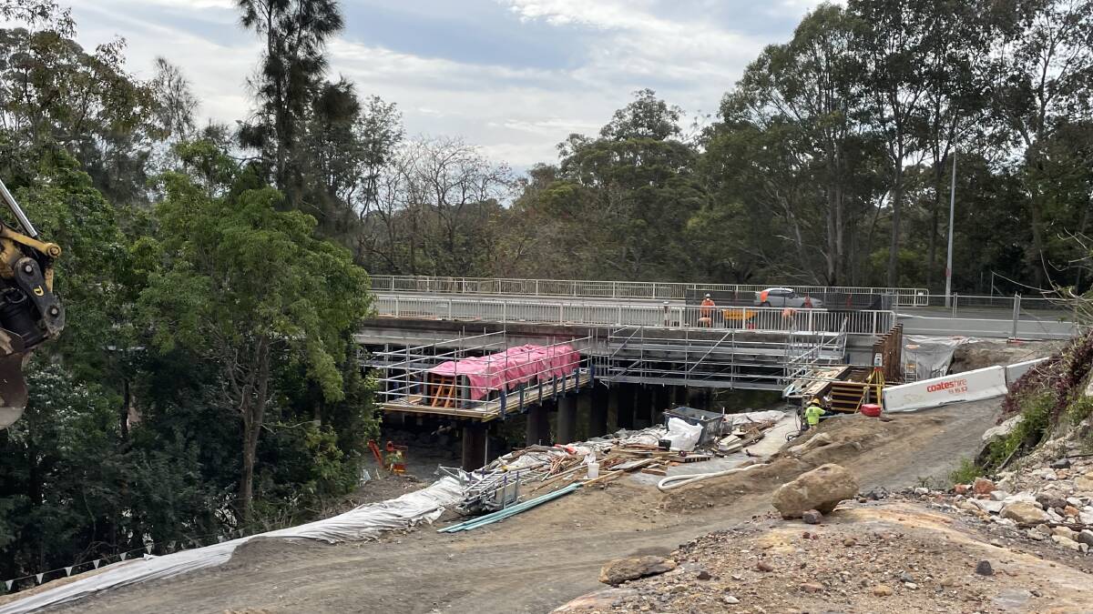 NEW CROSSING: Work is well underway for a new crossing of the Bomaderry Creek as part of the project.
