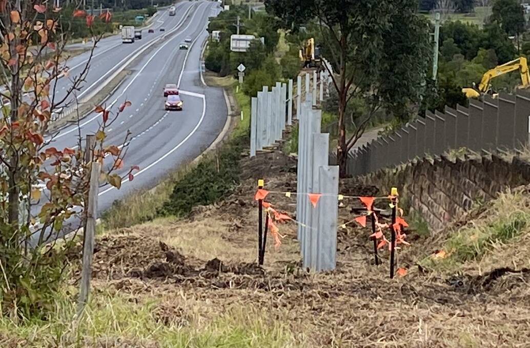 WORK UNDERWAY: Work on noise walls at the southern end of the Berry Bypass has begun with construction starting on the western side of the highway near Huntingdale Park Road.