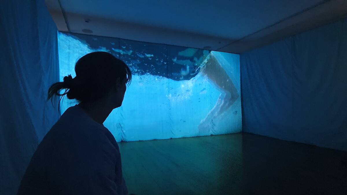 IN THE SWIM: IMMERSIVE: Lizzie Buckmaster Dove's latest work, Coming Up For Breath, at the Shoalhaven Regional Gallery in Nowra. Image: Lizzie Buckmaster Dove
