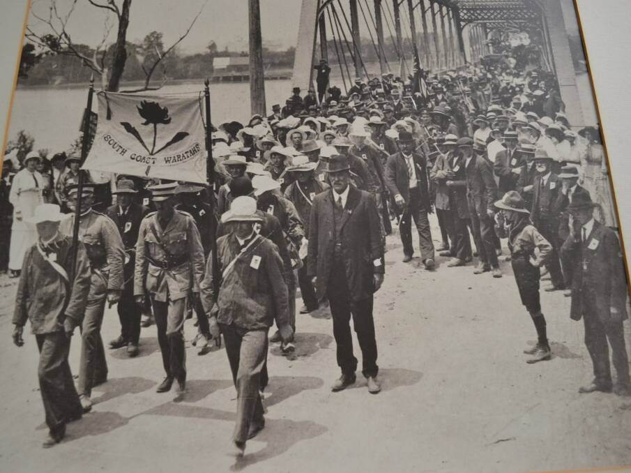 The Shoalhaven River bridge was a focal point of the 1915 Waratah Recruitment march.