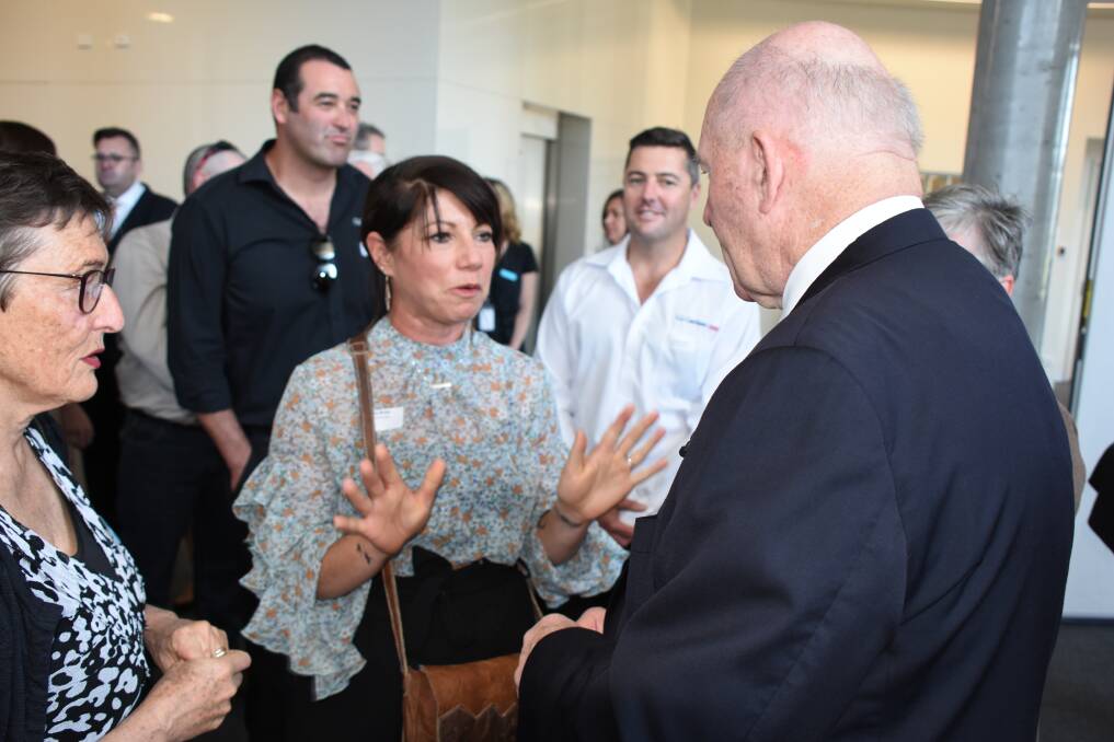 Mollymook’s Monica Mudge, project manager of the Take 3 For The Sea presented a T-shirt promoting the group to Governor General Sir Peter Cosgrove. 