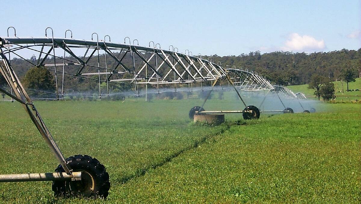 WATER RESTRICTIONS: Recycled water irrigates Shoalhaven farmland.