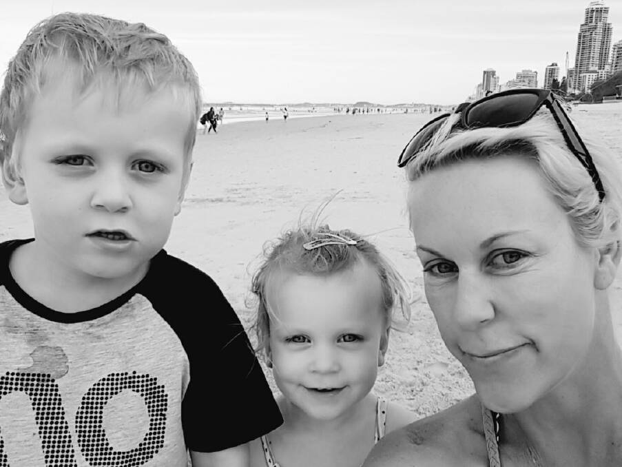 FORCED TO QUIT: Michelle Cooney may be forced to leave a job she loves if Gumnut Pre-Kinder shuts. She is unable to secure alternative care for her children Eli, 4, and Summer, 3. Photo: Supplied. 
