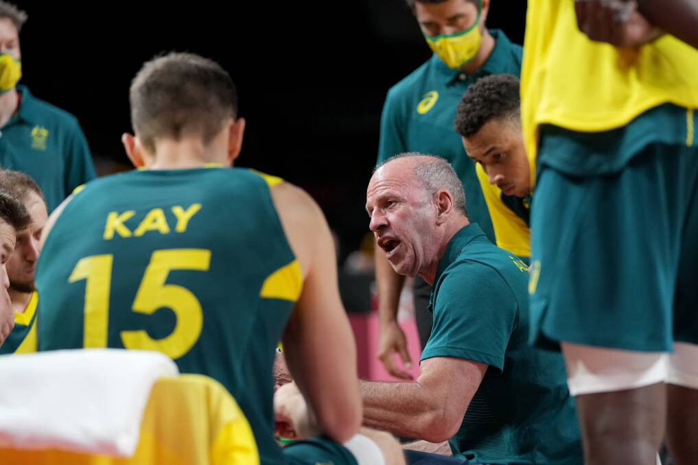 FINISHER: Boomers coach Brian Goorjian asserted himself selectively through his team's Olympics campaign. Picture: AAP