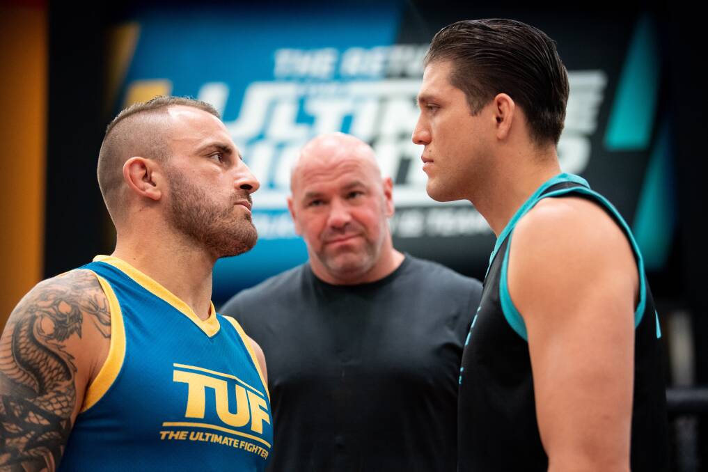 PALPABLE: Alex Volkanovski and Brian Ortega have developed a mutual dislike through the TUF coaching experience. Picture: Getty Images