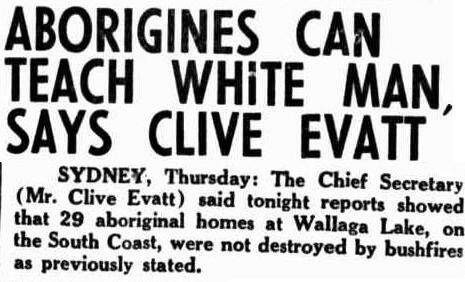 A clipping from Wagga Wagga's Daily Advertiser on February 1, 1952. Chief Secretary Clive Evatt was forced to backflip on his original claims the community had been 'wiped out'.
