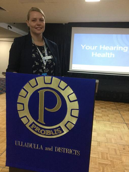 PRESNTER: Carly Ennis informed members of the role of Hearing Australia and the importance of maintaining good hearing. Picture: supplied.