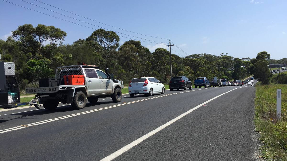 Holiday traffic between Burrill Lake and Ulladulla during the New Year period.