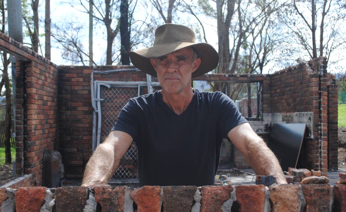 David Bland can return to his property after the New Year's Eve bushfire destroyed the family home.