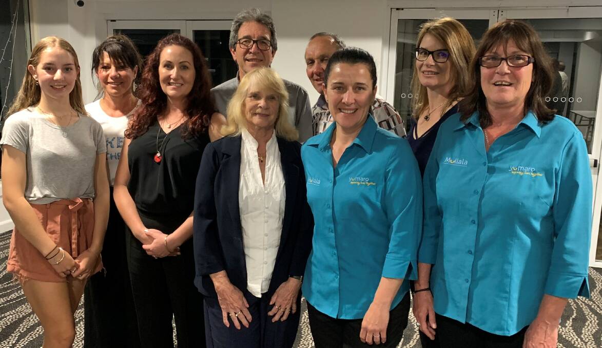 LIVELY TALKS: Jade and Monica Mudge, Clare Nyholm, Craig Saunders, Connie Sillaman, Gareth Davies, Cassandra Breed, Pam Ross and Vicki Turay. Picture: supplied.