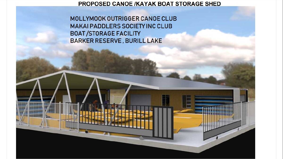 Computer images and proposed plans for the new boat shed at Burrill Lake. Pictures: Shoalhaven City Council Development Tracking Tool.