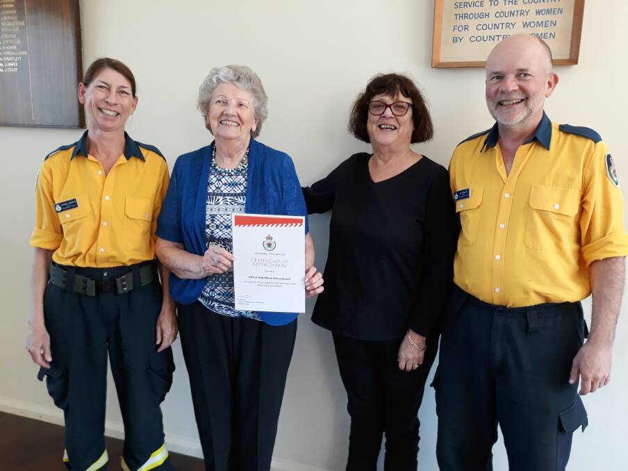 THANKS: Milton RFS presented the Milton District CWA with a certificate of their appreciation for the use of their hall.