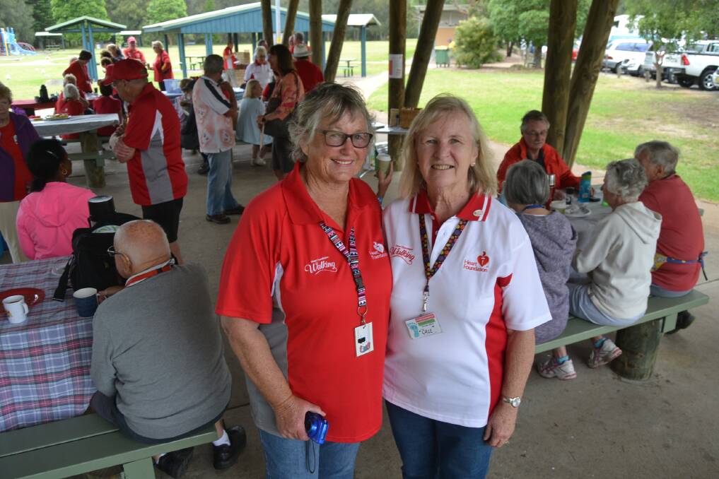 1000 KM CLUB: Happy Feet Walkers' organiser Dorothy Gerzanics with Gale Vincent, the group's sixth member to reach 1000 walks.