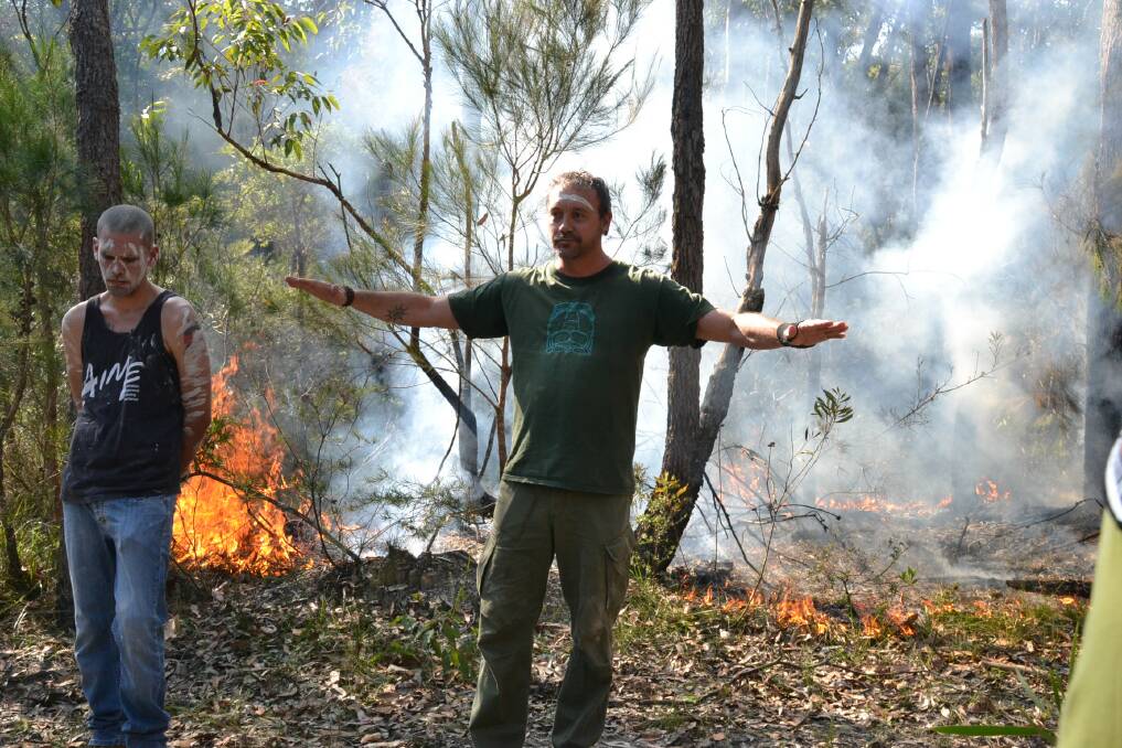 Far North Queensland fire practitioner, Vic Steffensen explains cultural burning at Falls Creek in May 2017. Picture: South Coast Register.