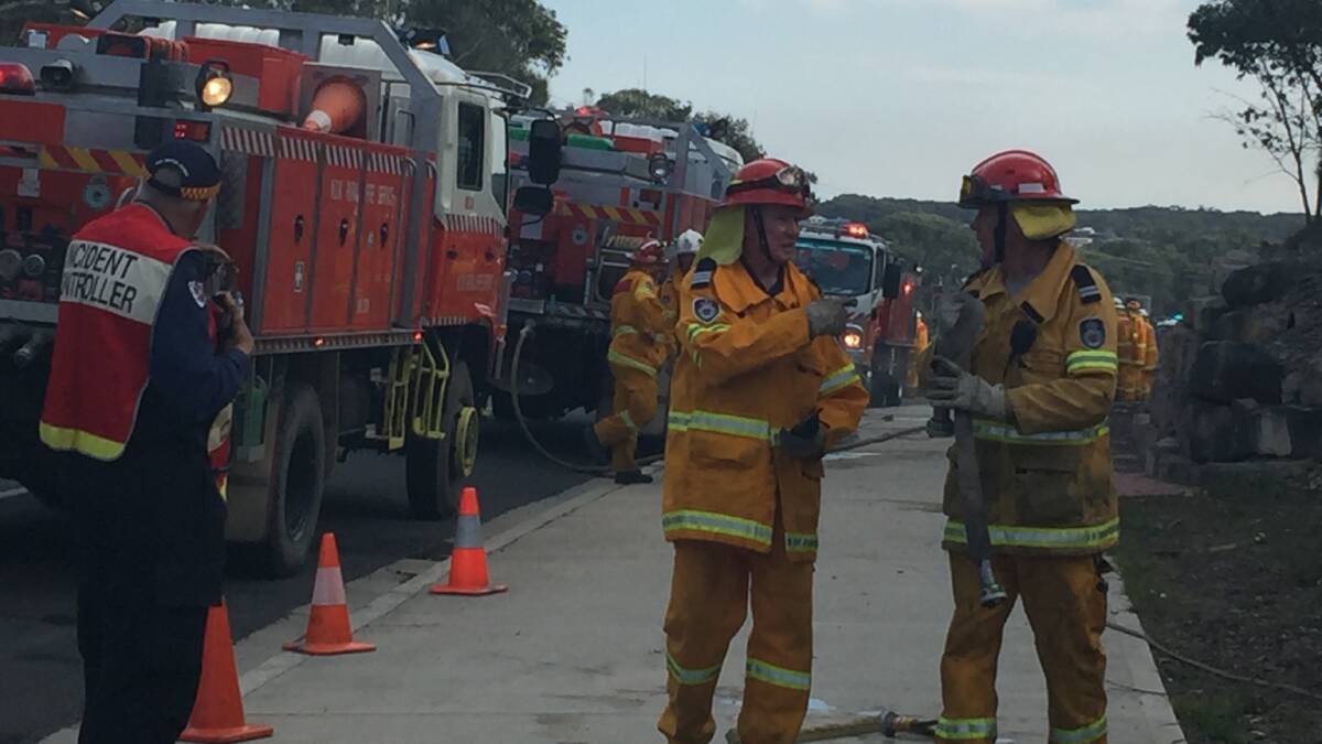 Fire crews at the scene at Burrill Lake in September 2017. (File photo).