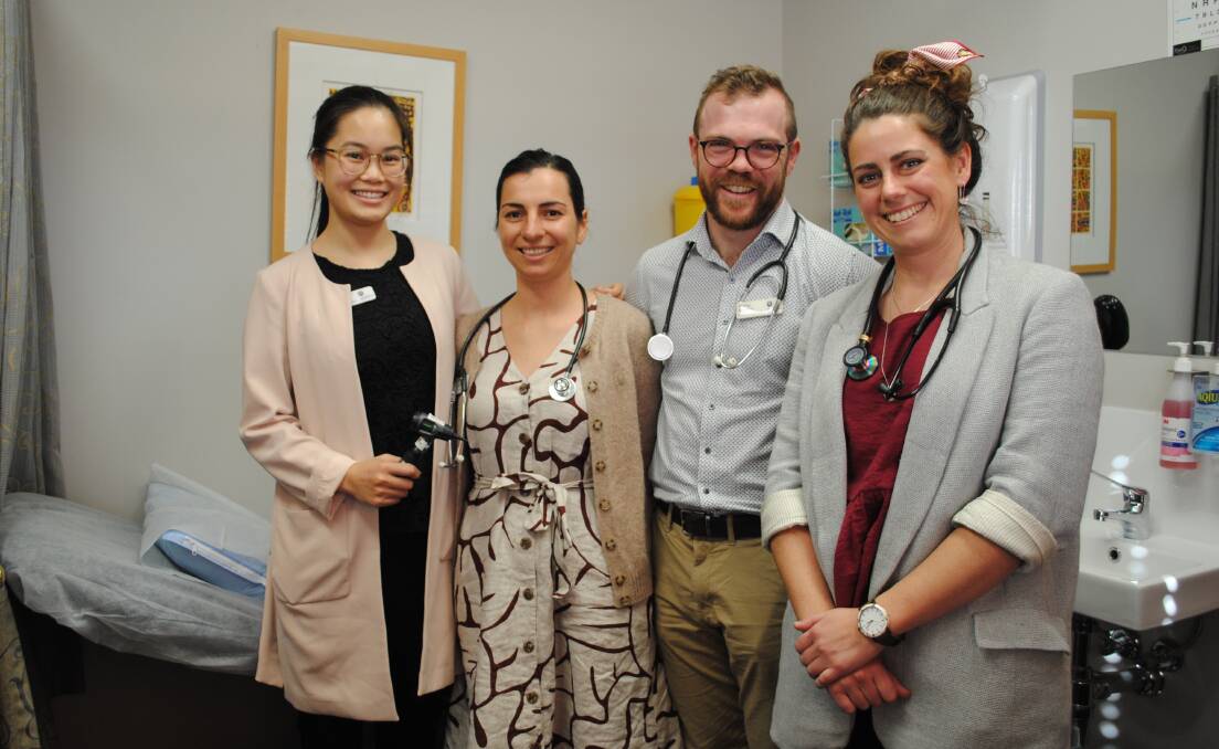 UOW medical students Ha-vy Nguyen, Dina Vassilevska, Phill Mullany and Megan Pate are looking forward to a year in the rural setting.