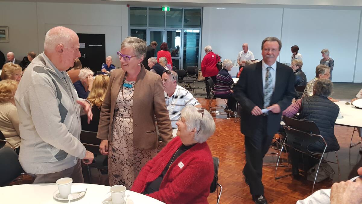 Ernie and Margaret Kendrigan, together with mayor Amanda Findley and Russ Pigg at the mayor's morning tea for volunteers.
