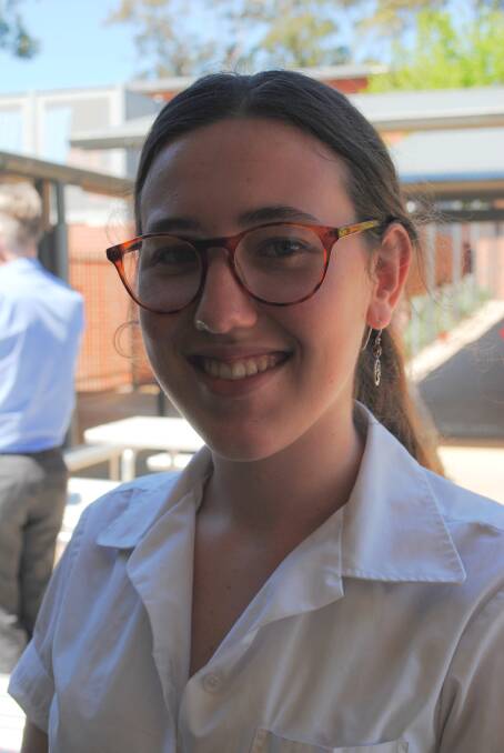 Ulladulla High School 2019 dux Megan Jeffers, pictured after the second day of HSC English exams.
