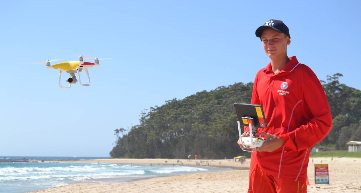 BEACH PATROL: Mollymook Surf Life Saving Club member Harry Hicks has monitored the surf from the air this summer at South Mollymook. Picture: Sam Strong.