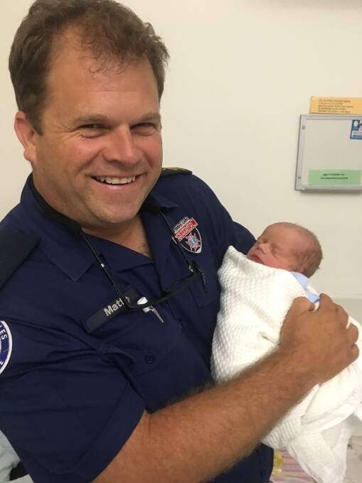 Paramedic Matt sat with Melissa as she delivered Rohan.
