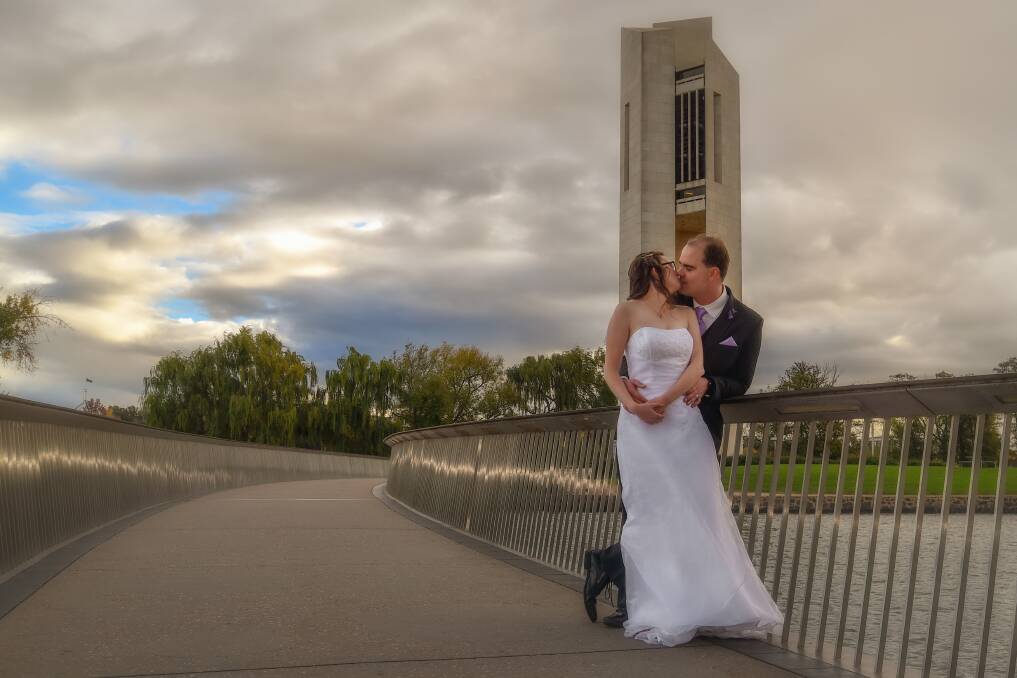 NEWLYWEDS: Elizabeth and Harrison Miller celebrated their wedding on May 5 in Canberra. Picture: Struan Timms.