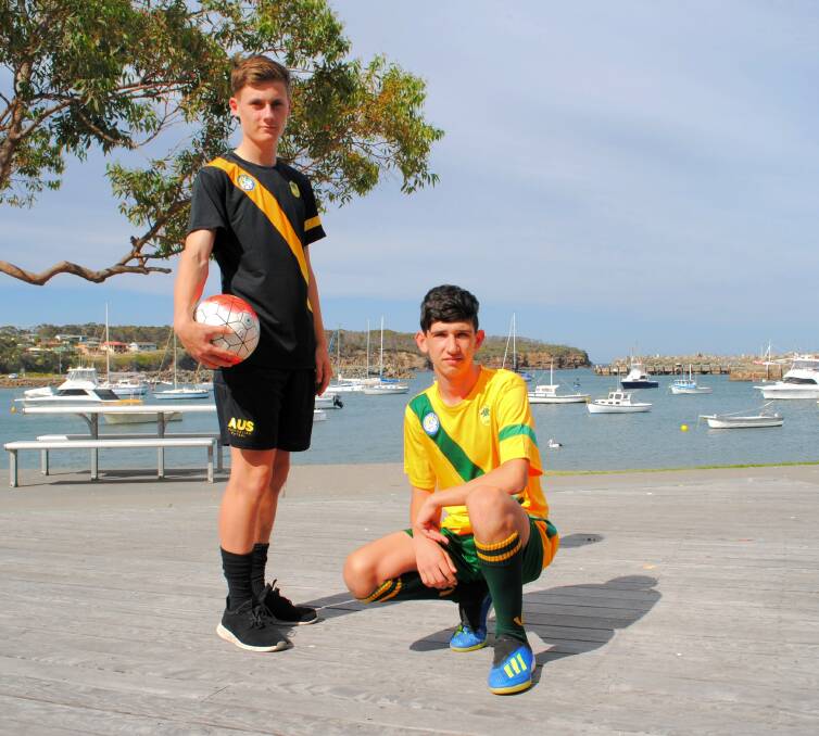 GREEN AND GOLD: Kai Bowman and Antonio Lavalle were selected to play for the Australian Fustal under 15s boys' team which will tour Brazil.