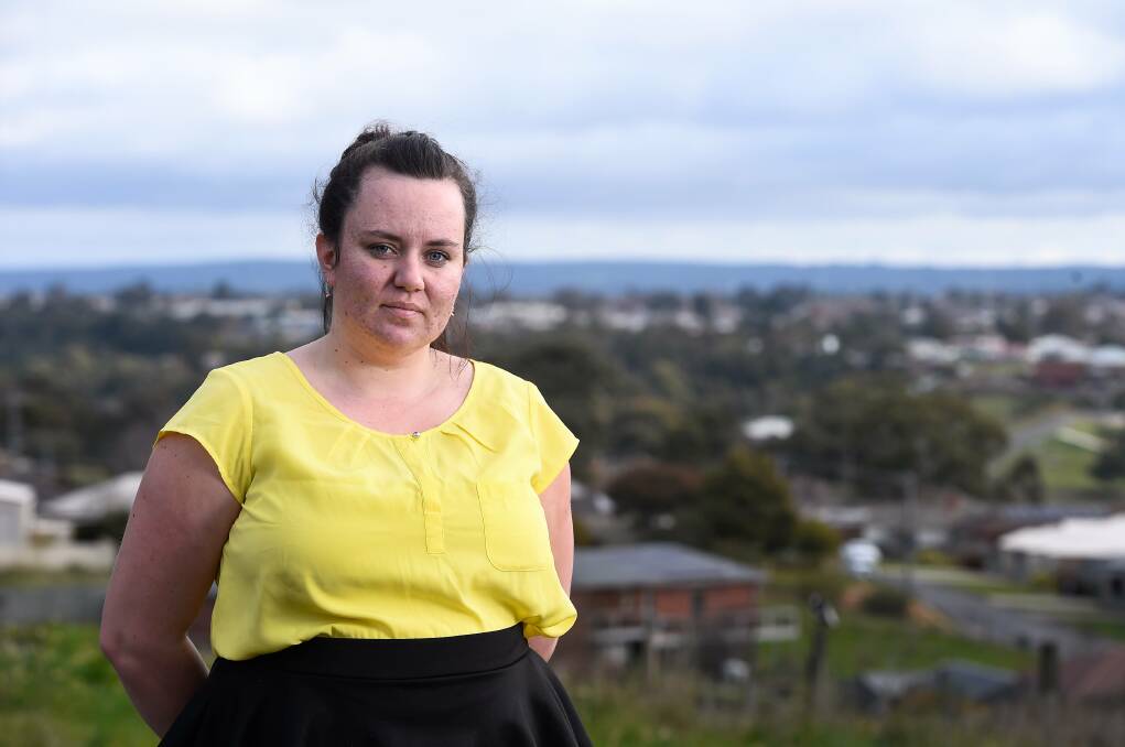 ANXIETY: Ballarat mum Meg Laidlaw says wearing a mask has been made incredibly difficult because of her PTSD. Picture: Adam trafford.