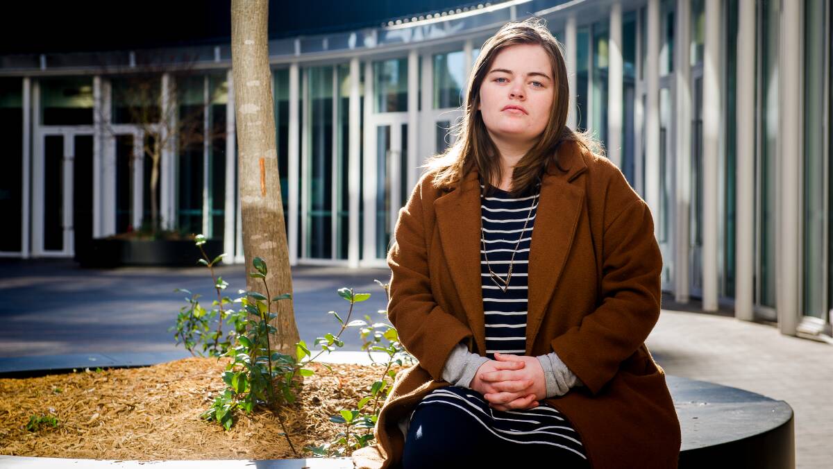 ANU masters student Tess Boylen is worried for her future security now the HECS debt repayment threshold has been slashed again. Picture: Elesa Kurtz