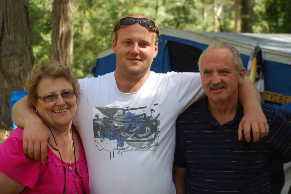 Judie and Ron Clark with their son Aaron who died by suicide 22 months ago. Picture: Supplied