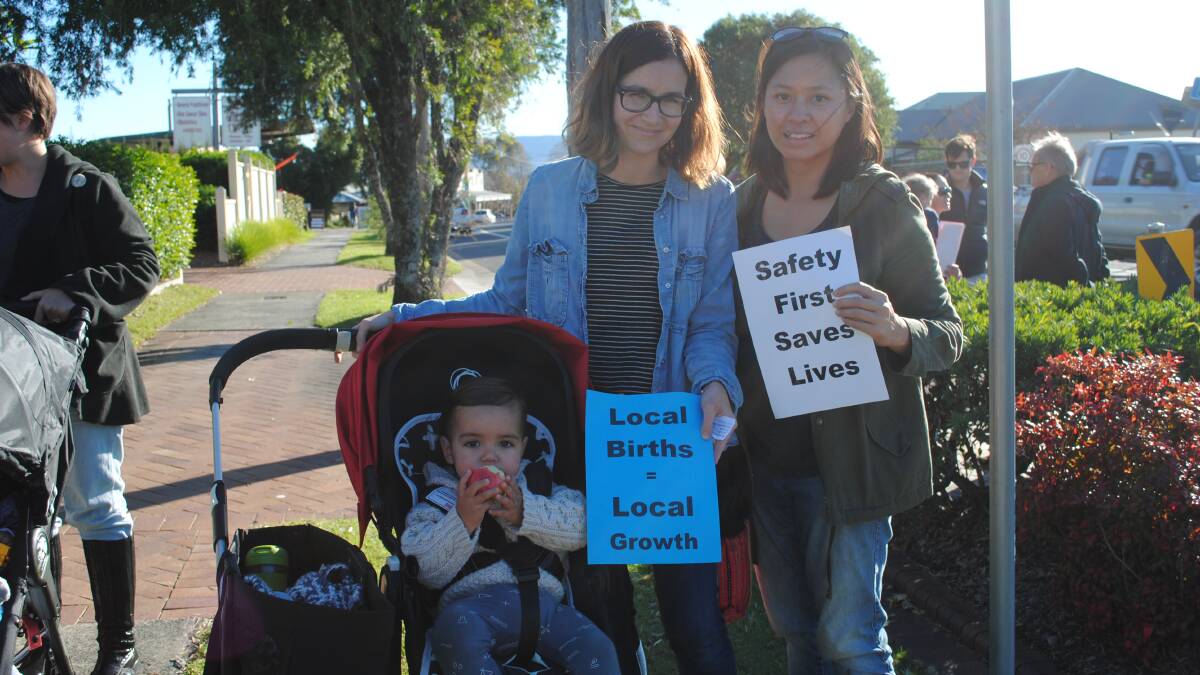 COMMUNITY ADVOCATES: Harry and Anna Hales of Ulladulla and Linda Sanixay of Manyana at a community rally to save maternity services earlier in the year.