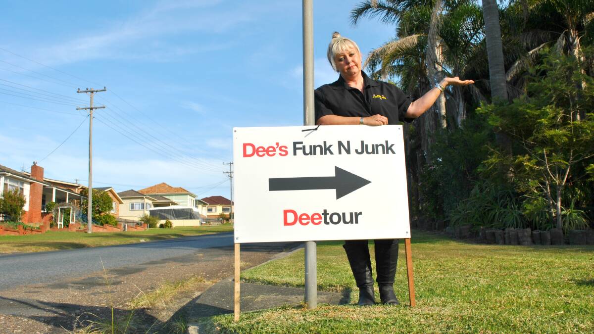 FED UP: Dee Kemp from Dee's Funk N Junk wants council to "hurry up" and complete the construction of the South Street roundabout in Ulladulla after months of delays. 