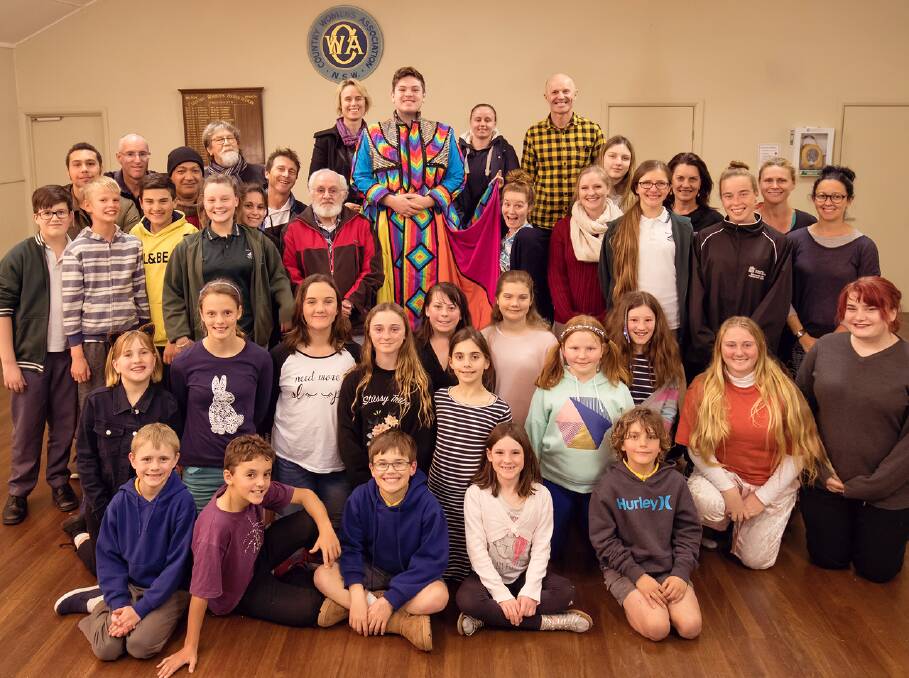 Director Lloyd McDonald, musical director Ruth Myers with the Milton Follies’ Joseph and the Amazing Technicolor Dreamcoat cast.