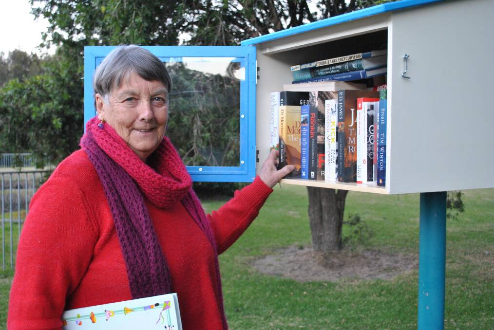 BUSY: Barbara Bee has estalished the Bawley Book Exchange, a free book box for locals to borrow books. 