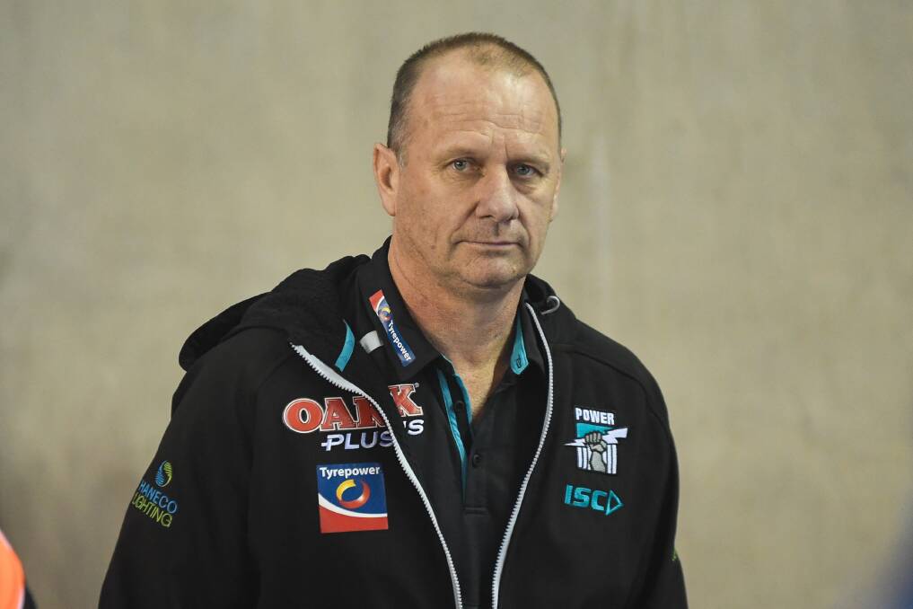 THE POWER OF BELIEF: Port Adelaide coach Ken Hinkley wants to bring a flag to Alberton Oval in 2020. Picture: Morgan Hancock 