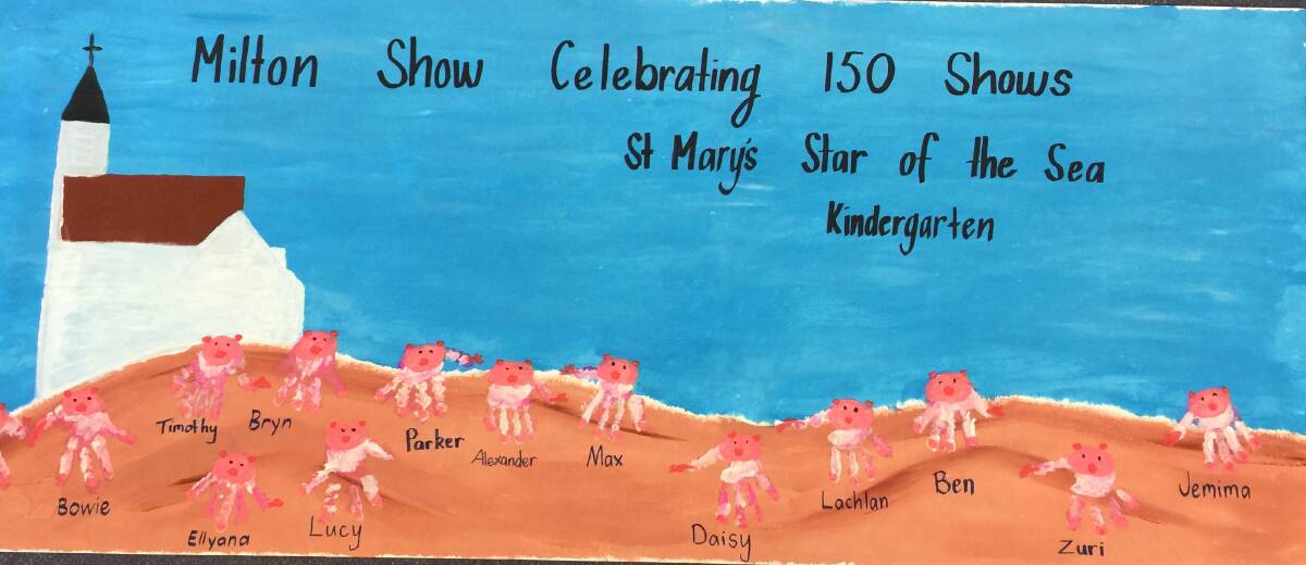 Kindergarten have been getting very ‘hands on’ for their 150th Anniversary of the Milton Show banner.