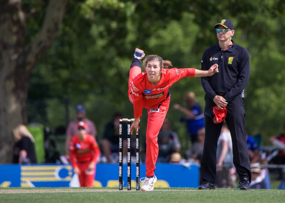 SPINNER: Spin bowler Georgia Wareham's two crucial wickets in the second innings gave a glimmer of hope to the Renegades in Ballarat.