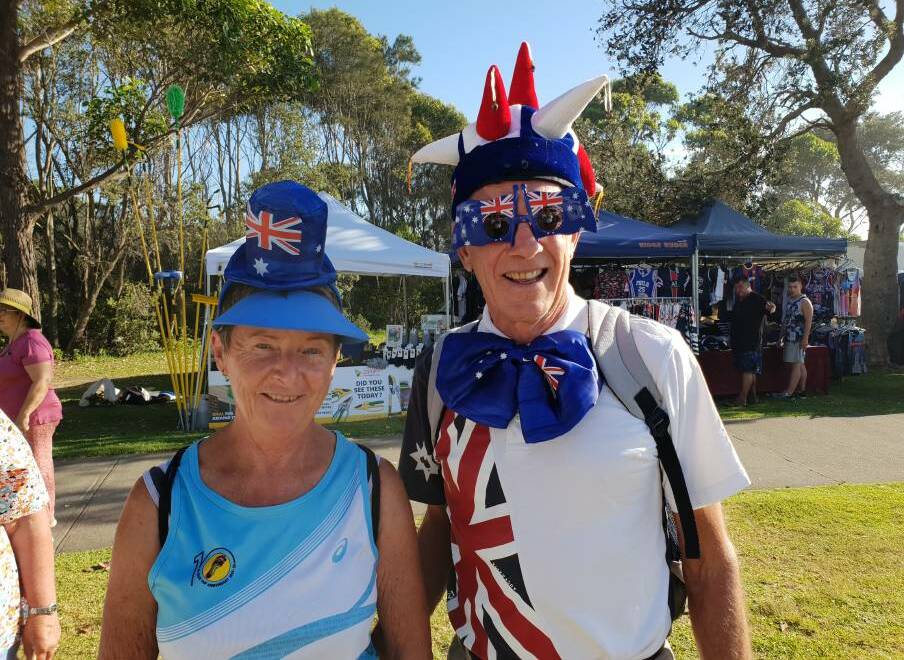Robi and Paul Russell enjoy this year's Mollymook Markets on Australia Day.