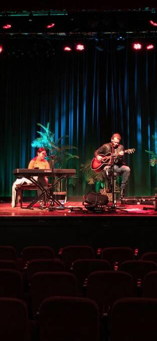 Jem and Troy Cassar-Daley rehearsing in Milton Theatre, before welcoming a sold-out crowd on Sunday, June 16. Photo: supplied.