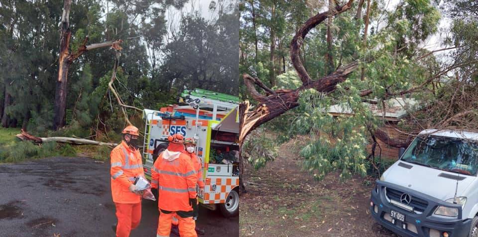 File image: Ulladulla SES crew helps out after storms hit the region last month. 