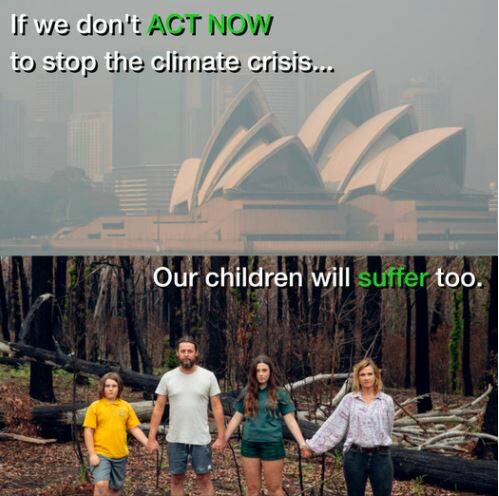 The Bastock family is the face of Greenpeace Australia Pacific's climate change campaign. Photo: Greenpeace Australia Pacific. 