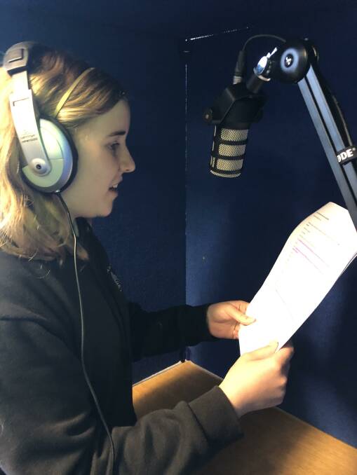 LISTEN IN: Holly Forbes is one of the five year nine students who have created Sound Journeys podcast. Photo contributed. 