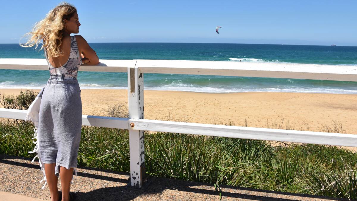 Newcastle resident Rachael Scott is worried gas drilling will destroy the coast she loves. Picture: Fleur Connick