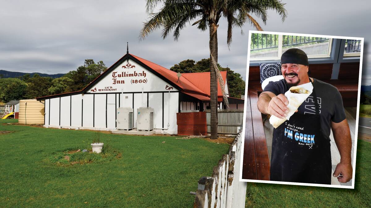 Peter Aroutsidis (inset) has big plans for the Tullimbah Inn. Pictures Anna Warr and Adam McLean.